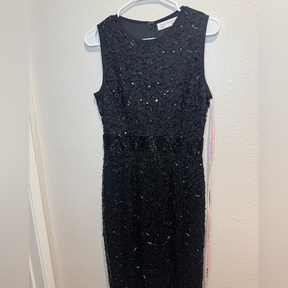 NWOT Mac Duggal Geometric Embellished Sleeveless A Line Black Dress Size 6 #8210 - Picture 8 of 12